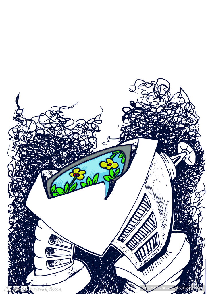 機器抽象插畫