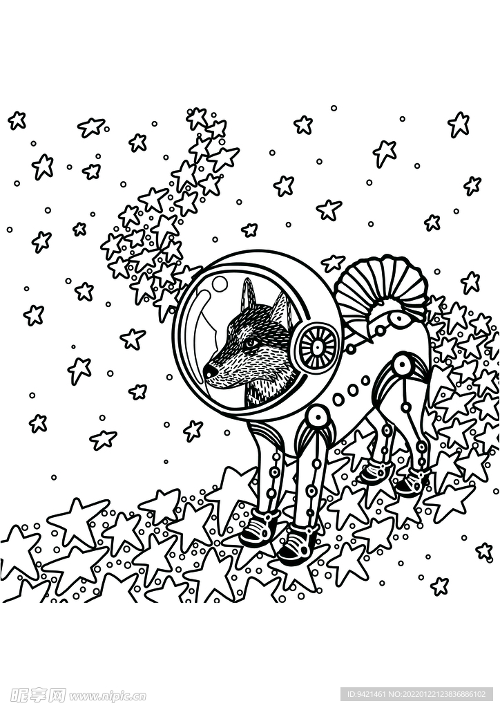 黑白狗狗