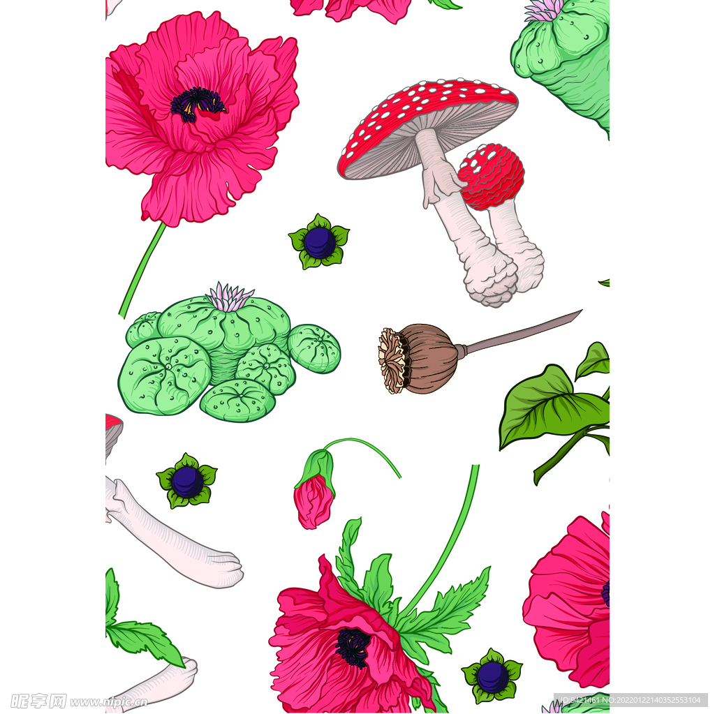 花卉蘑菇