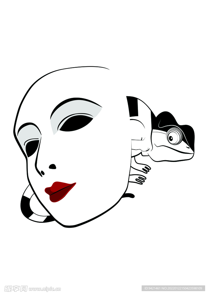黑白人物插畫