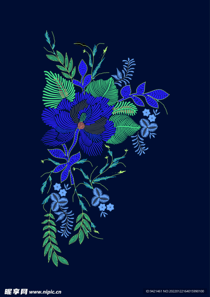 花卉繡花