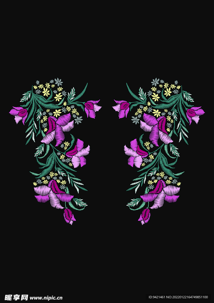 花卉繡花