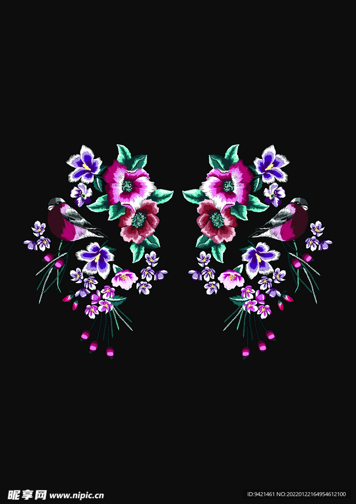 花卉繡花
