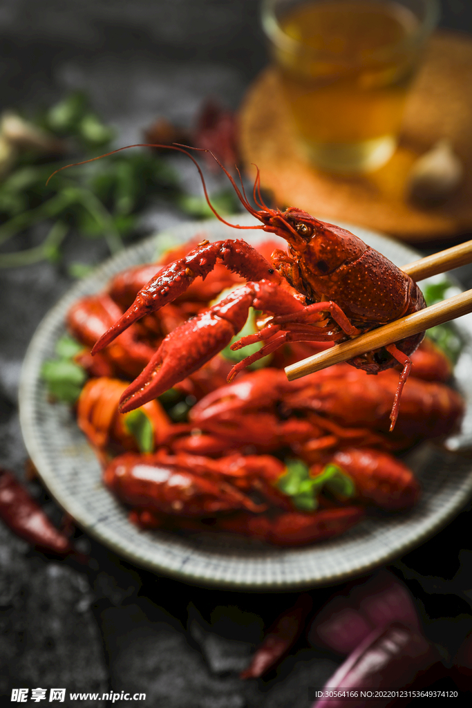 小龍蝦美食食材背景素材