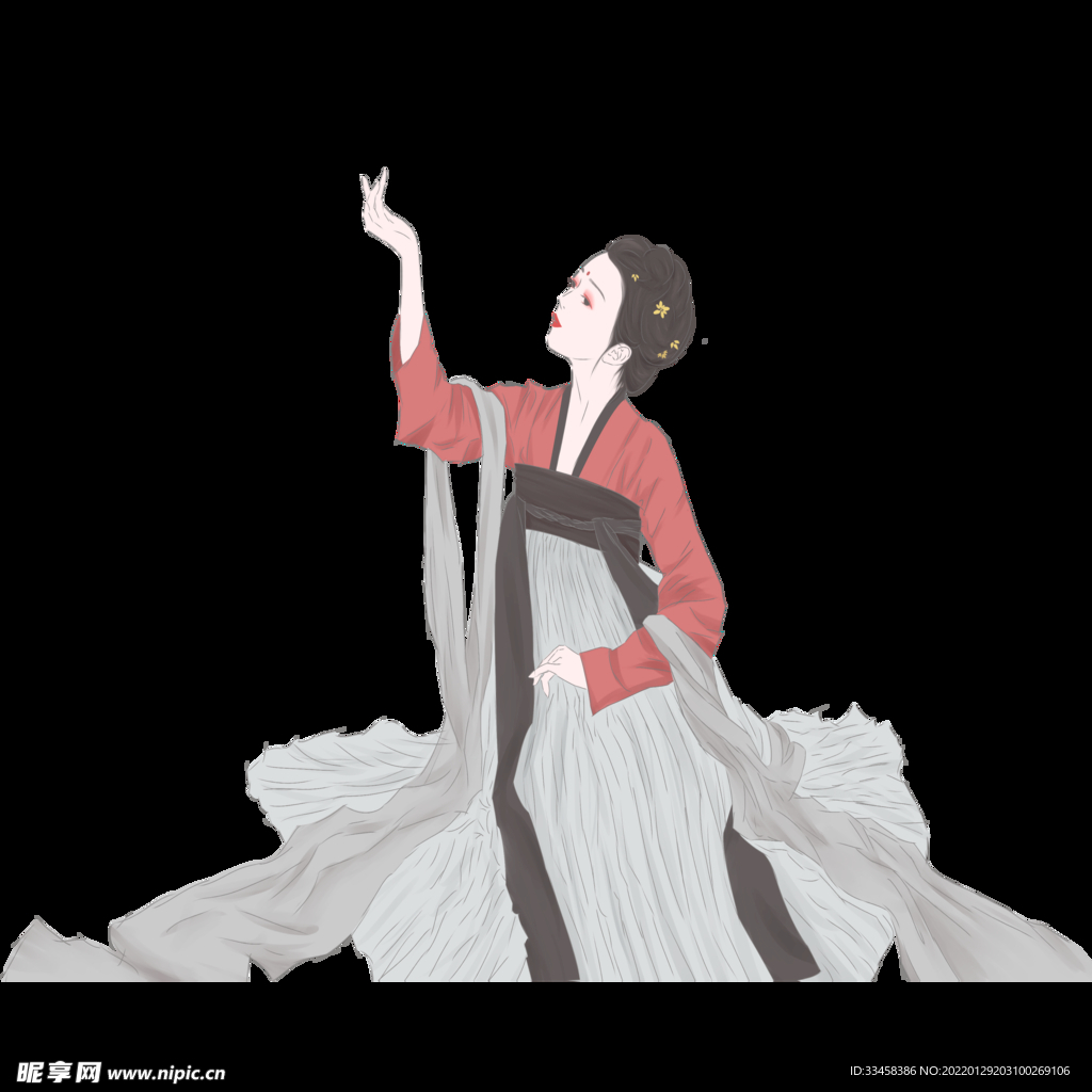 穿漢服跪著的女子