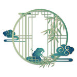 中式文化墙 古典花格 国潮边框