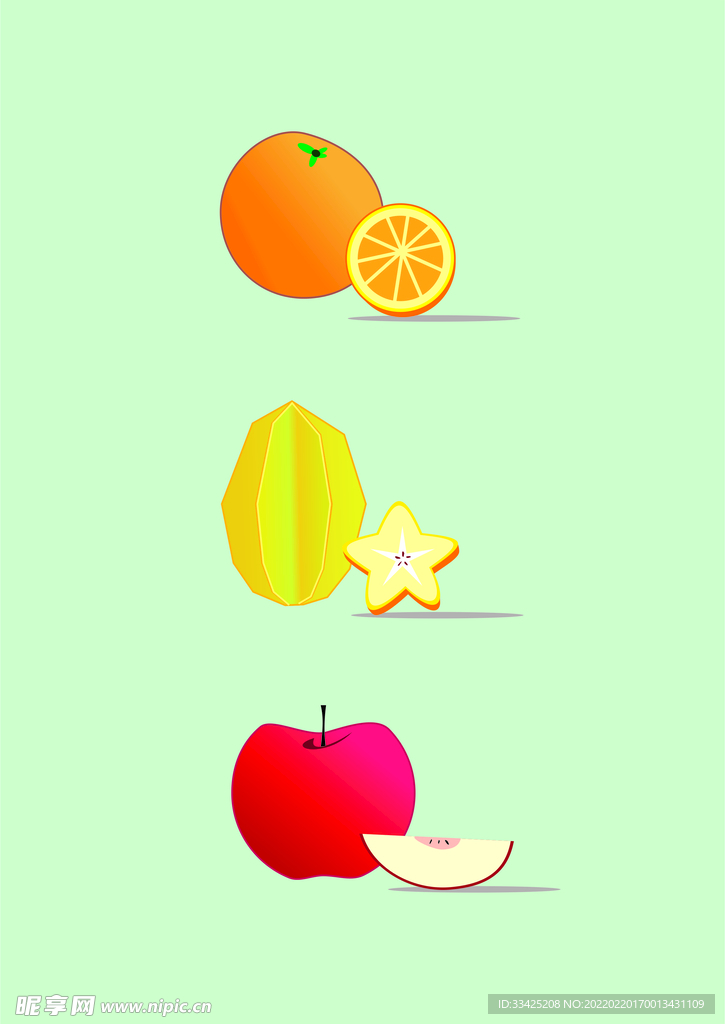 水果组合插画