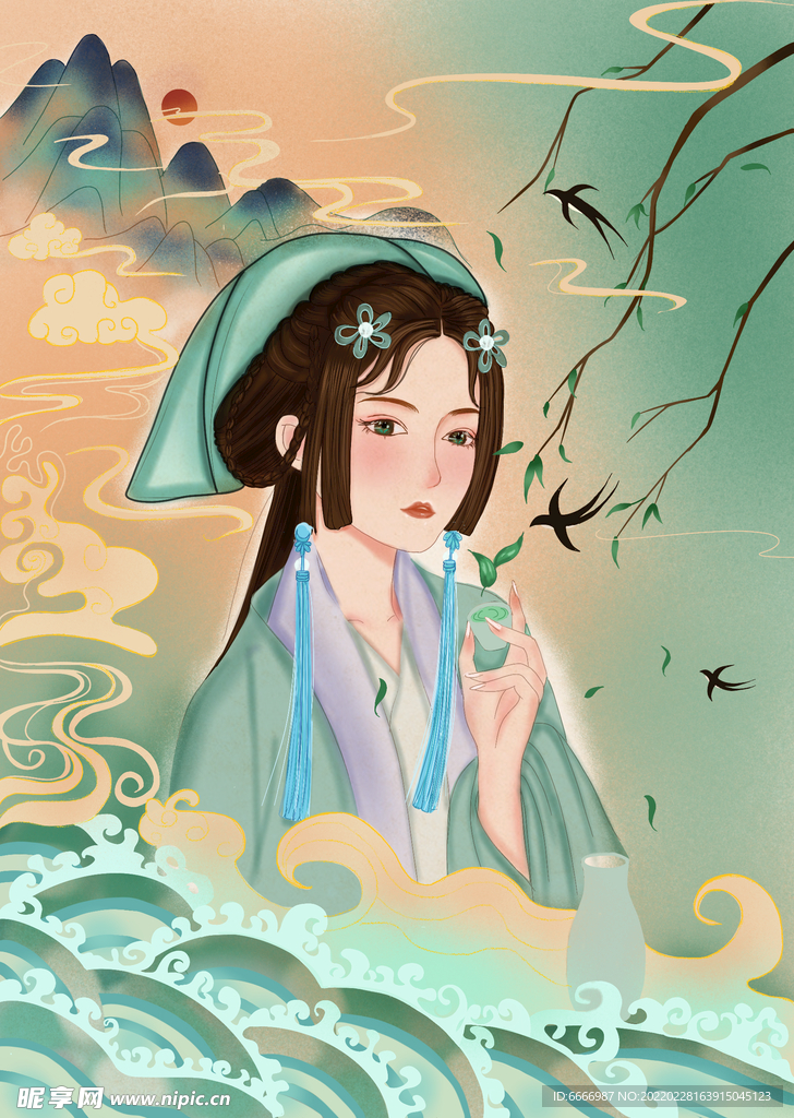 茶葉插畫
