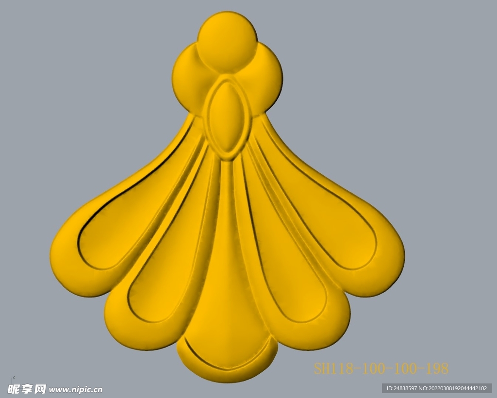 CAD浮雕装饰花3D模型 