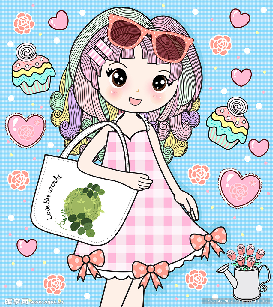 可愛的時尚女孩