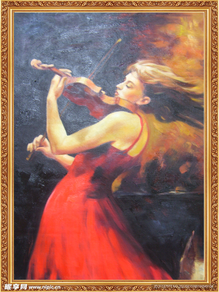 拉提琴的少女