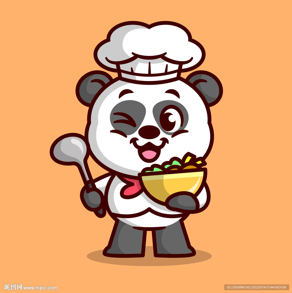 熊猫厨师卡通