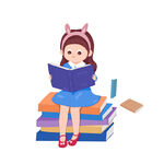 读书看书可爱 小女孩