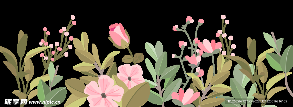 鲜花植物手绘