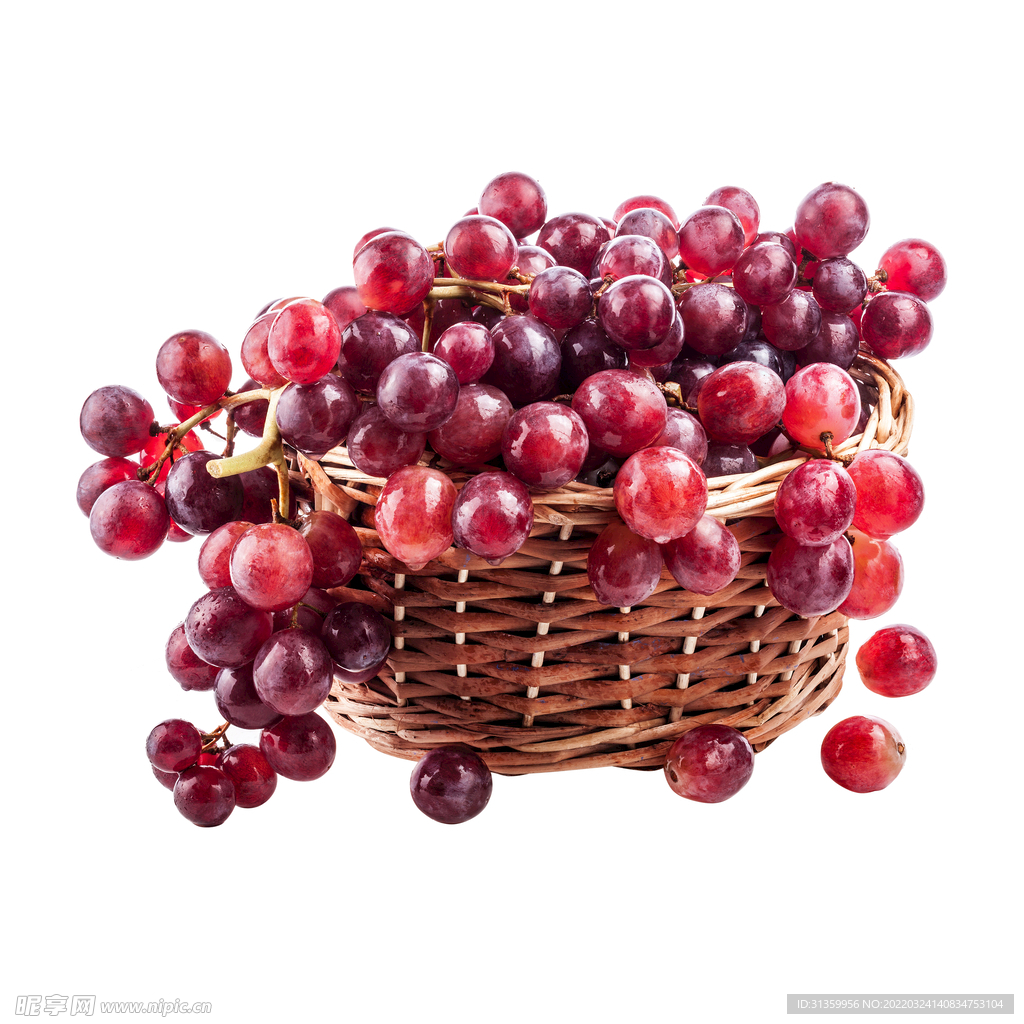 篮子紫葡萄高清图片素材