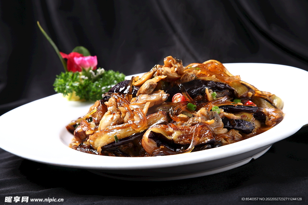 鮮蜆肉炒茄子