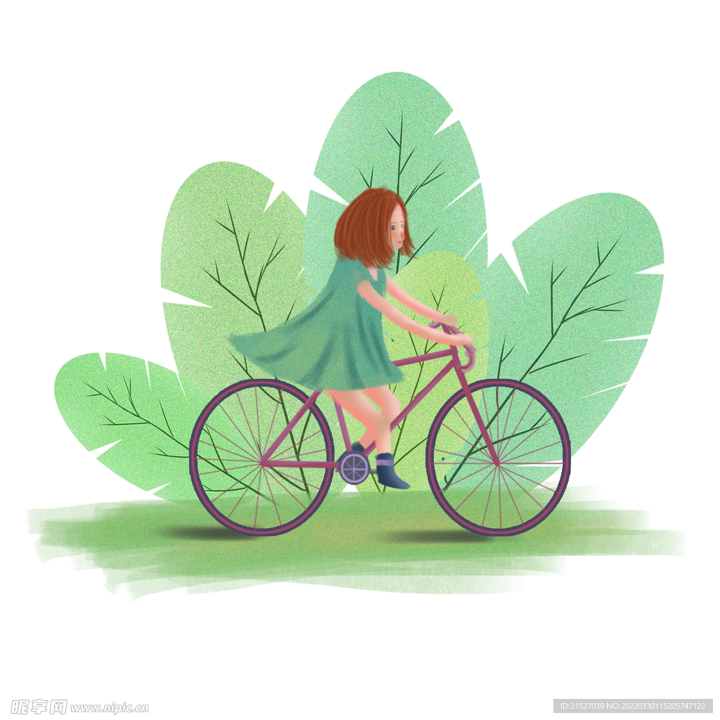 骑单车的小女孩