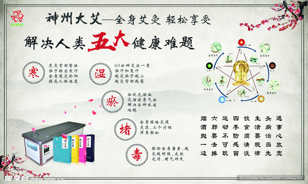 艾灸海報 神州大艾 樂綻放