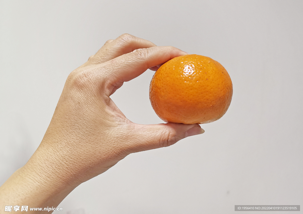 手持水果橙子