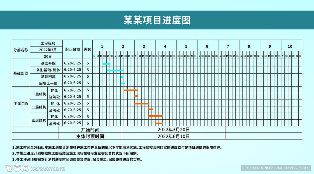 工程项目进度图