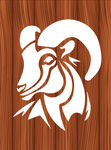 木板羊头徽章LOGO
