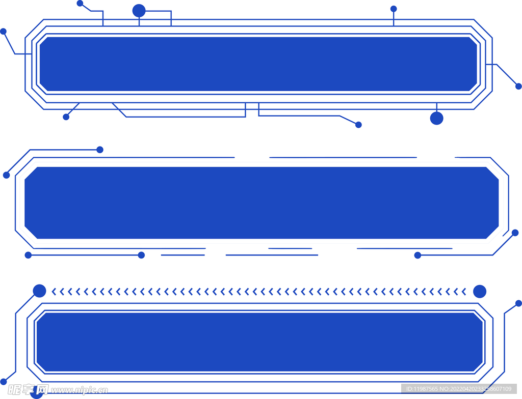 蓝色科技感现代感标题框边框