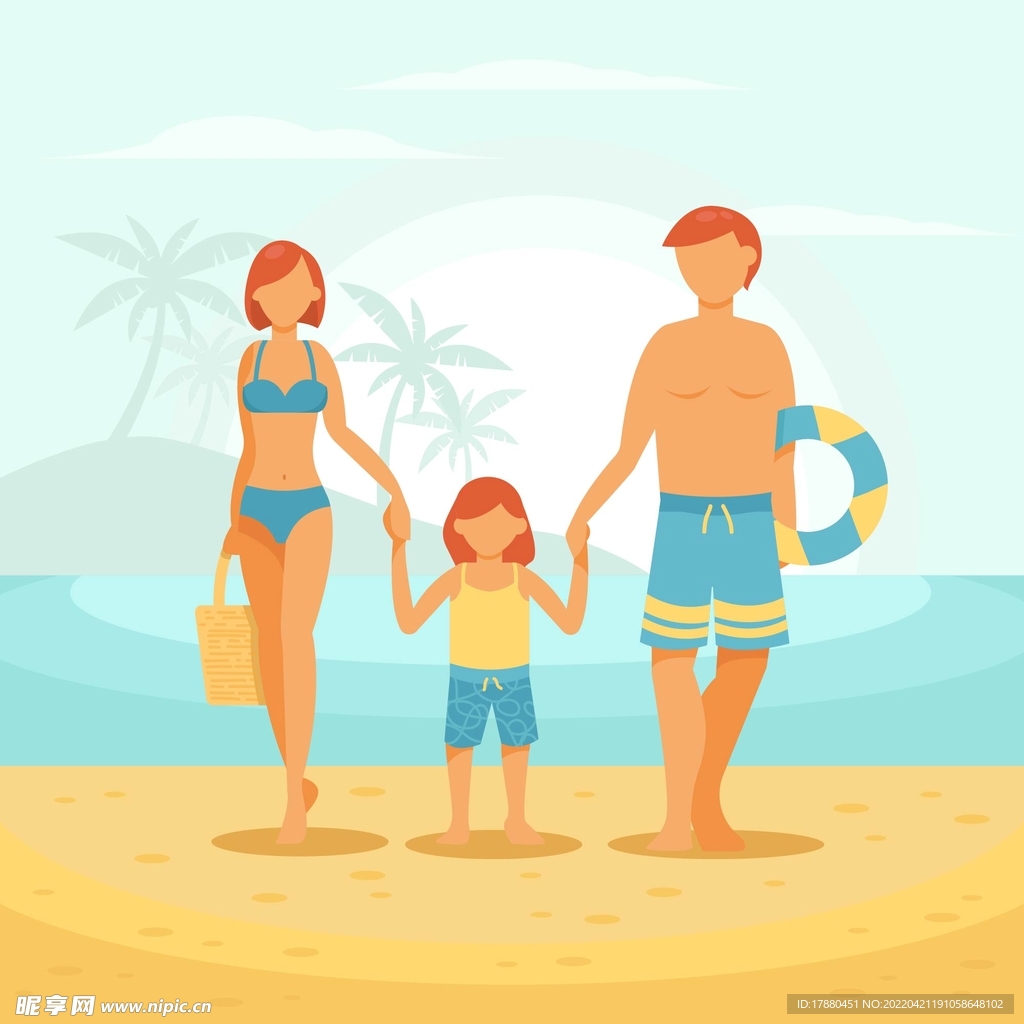 海灘度假家庭