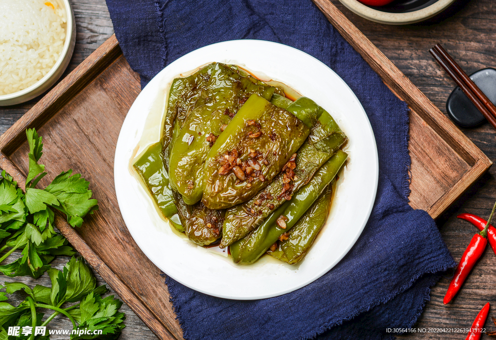 清蒸青椒美食