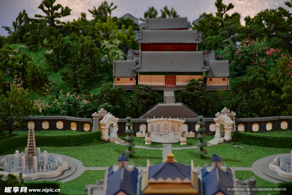 圆明园中式建筑园林景观模型沙盘