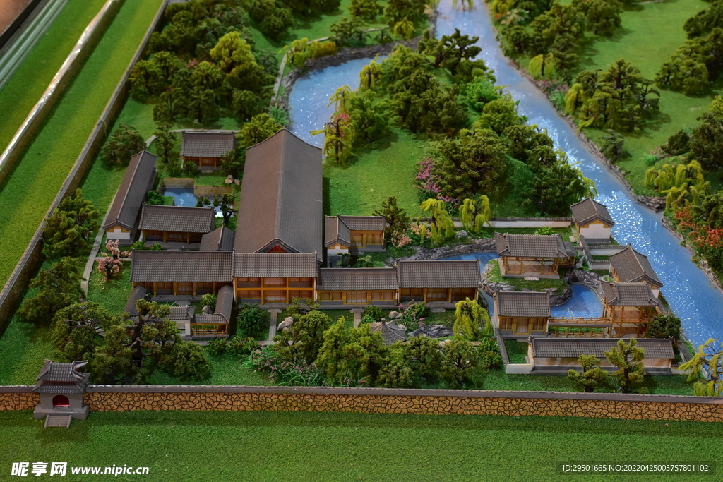 中式建筑园林景观模型沙盘