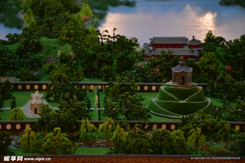 中式建筑园林景观模型沙盘