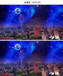 广州城市中轴线夜景星空视频