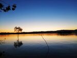 夕阳下的桃花湖