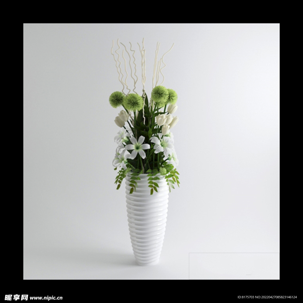 花瓶花卉模型