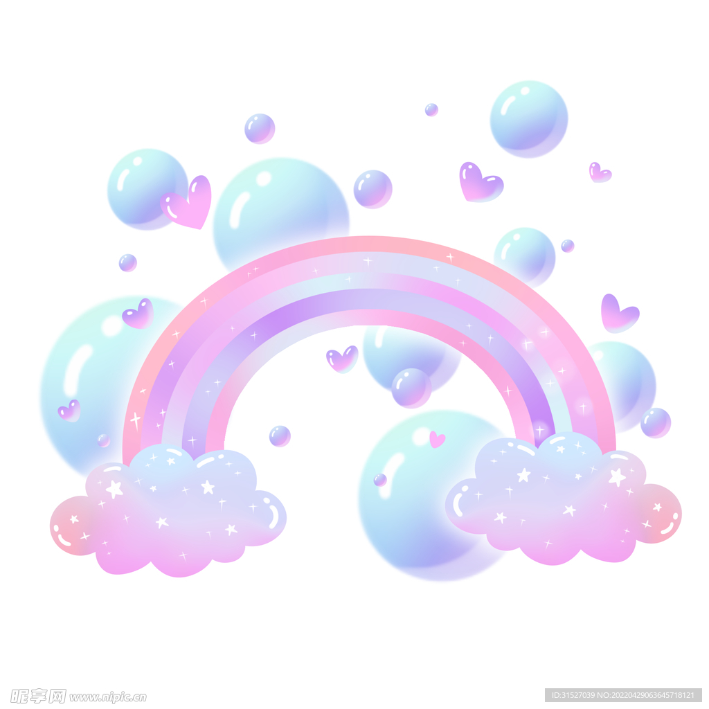 夢(mèng)幻彩虹插畫