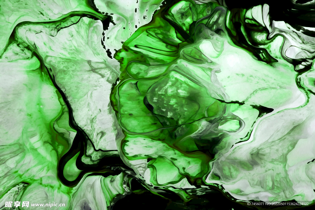 绿色水墨大理石背景素材