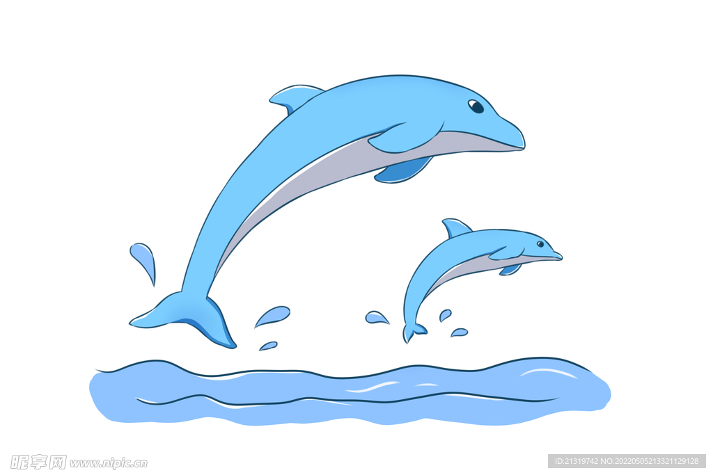 手绘海豚简笔画