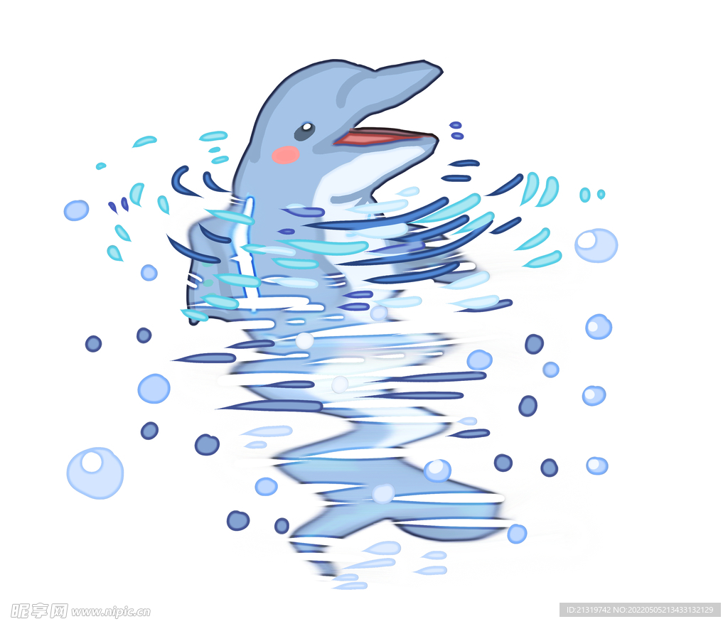 创意海豚插画