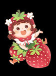 卡通水果草莓女孩形象IP手绘可