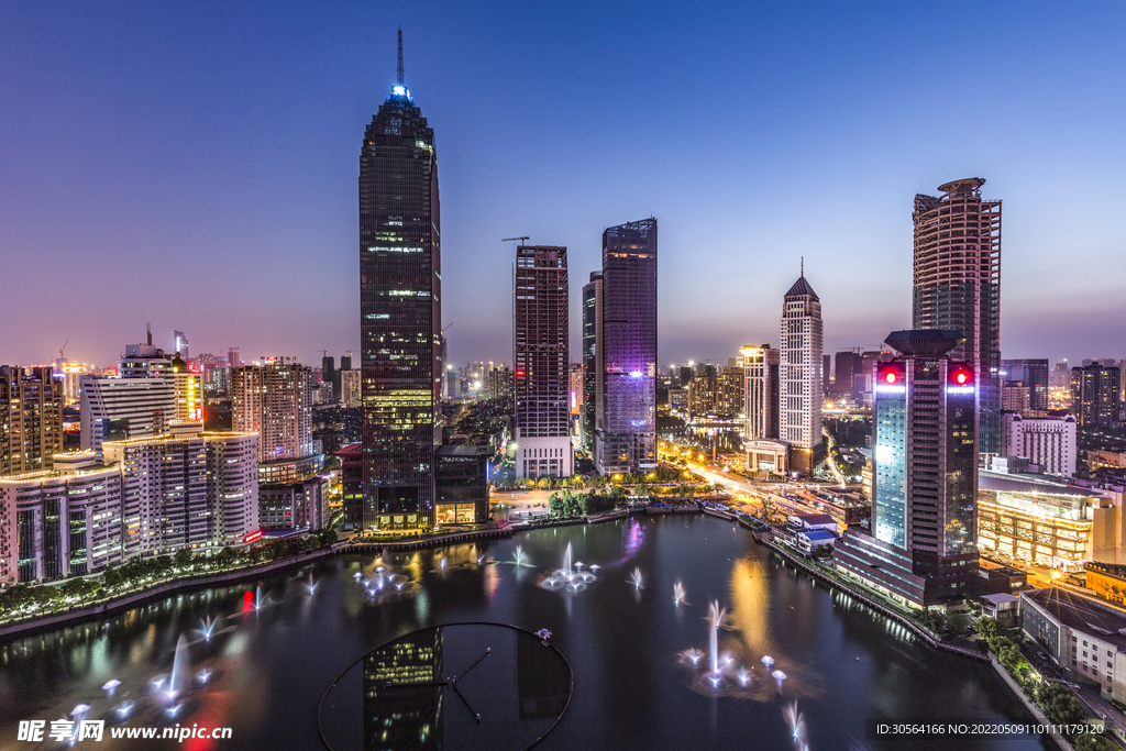 戶外夜晚城市建筑