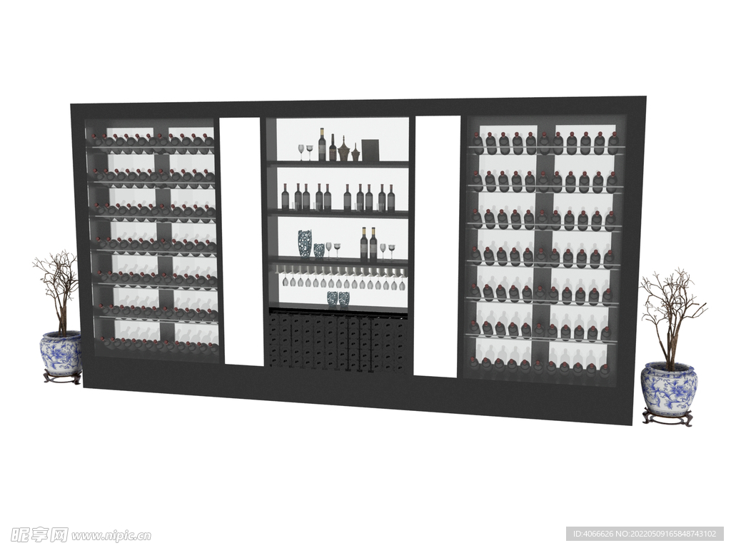 红酒酒柜3d模型