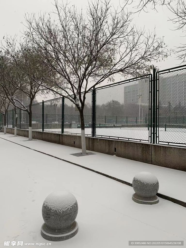 校園雪景