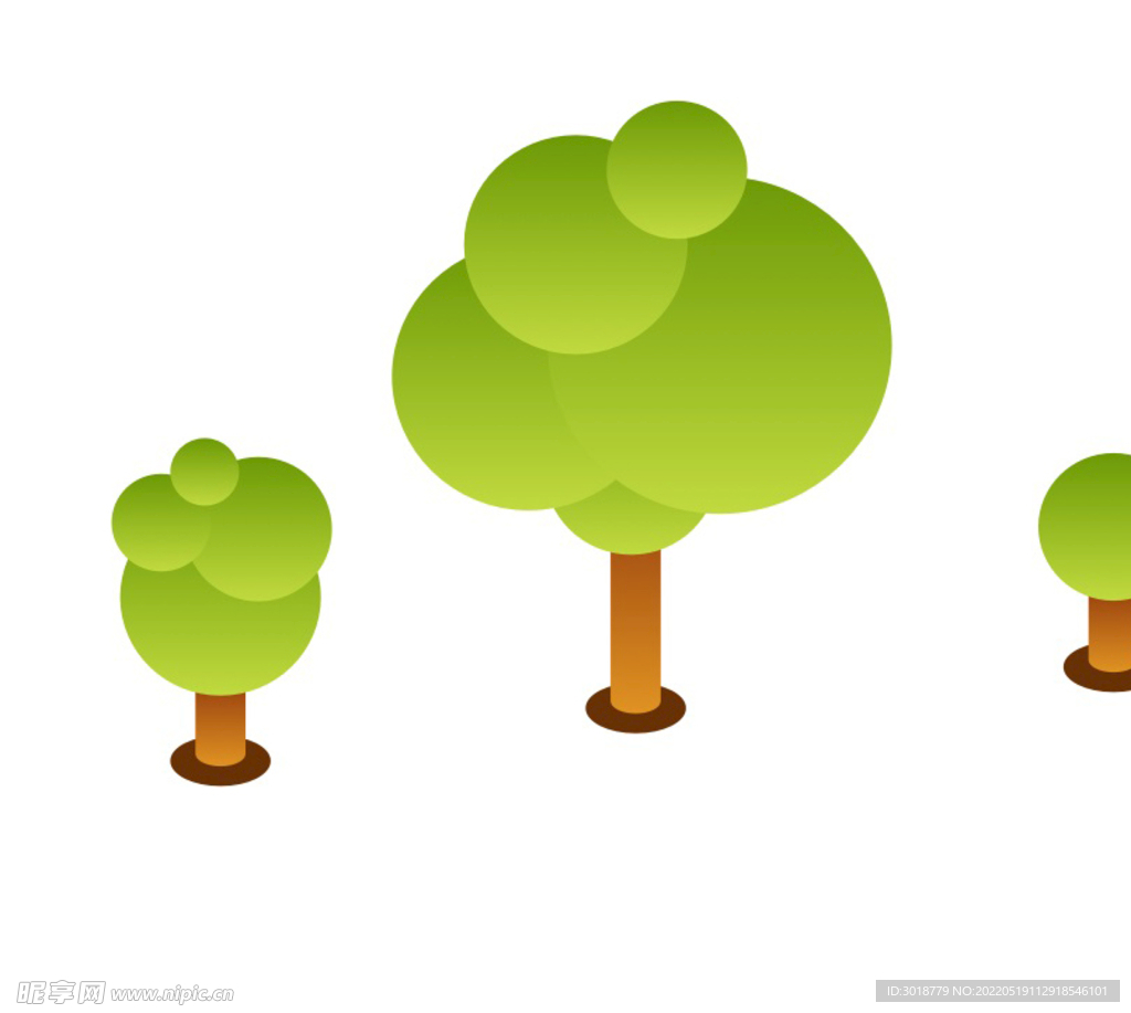 扁平化绿树 