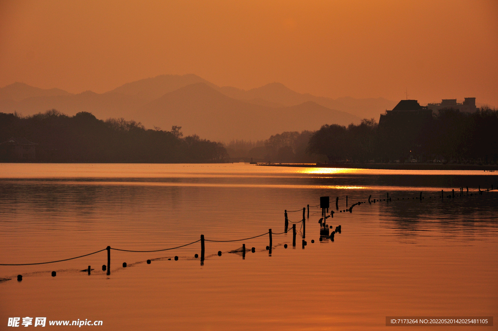 杭州西湖夕陽 
