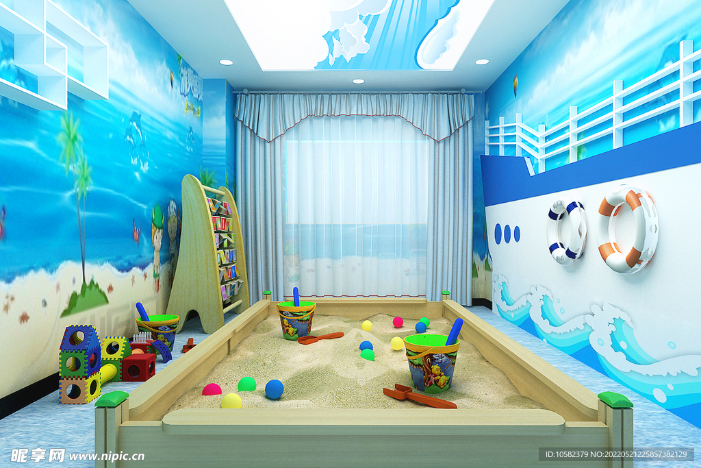 幼儿园游戏区3D设计展示