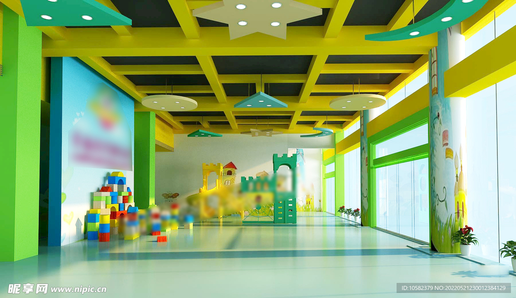 幼儿园架空层3D设计展示