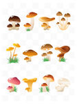可爱手绘卡通蘑菇矢量元素