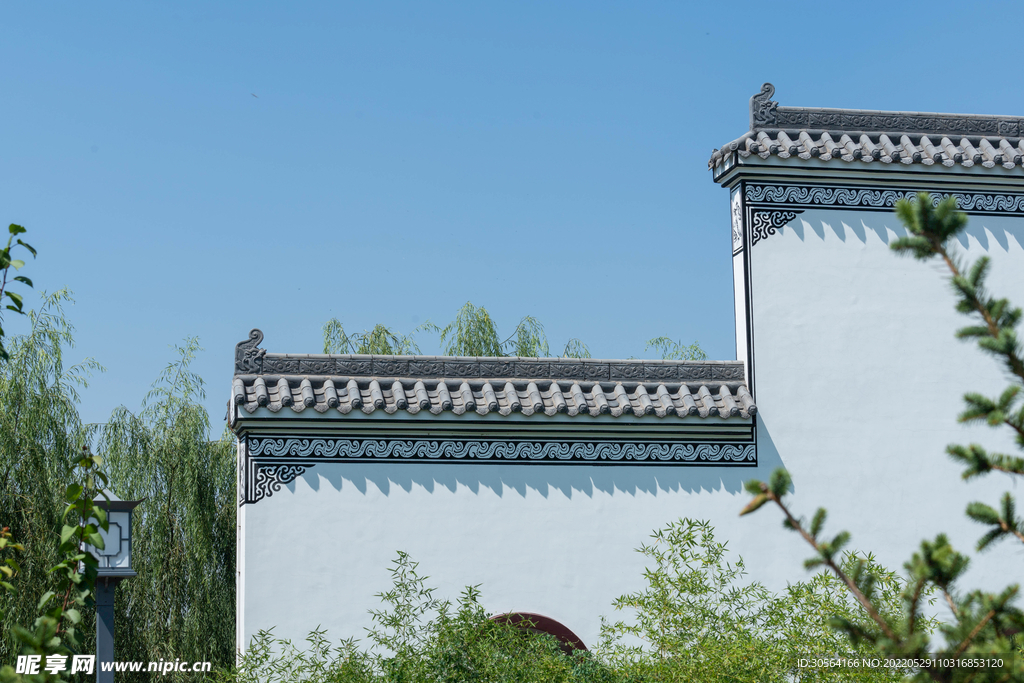 戶外復古徽派建筑