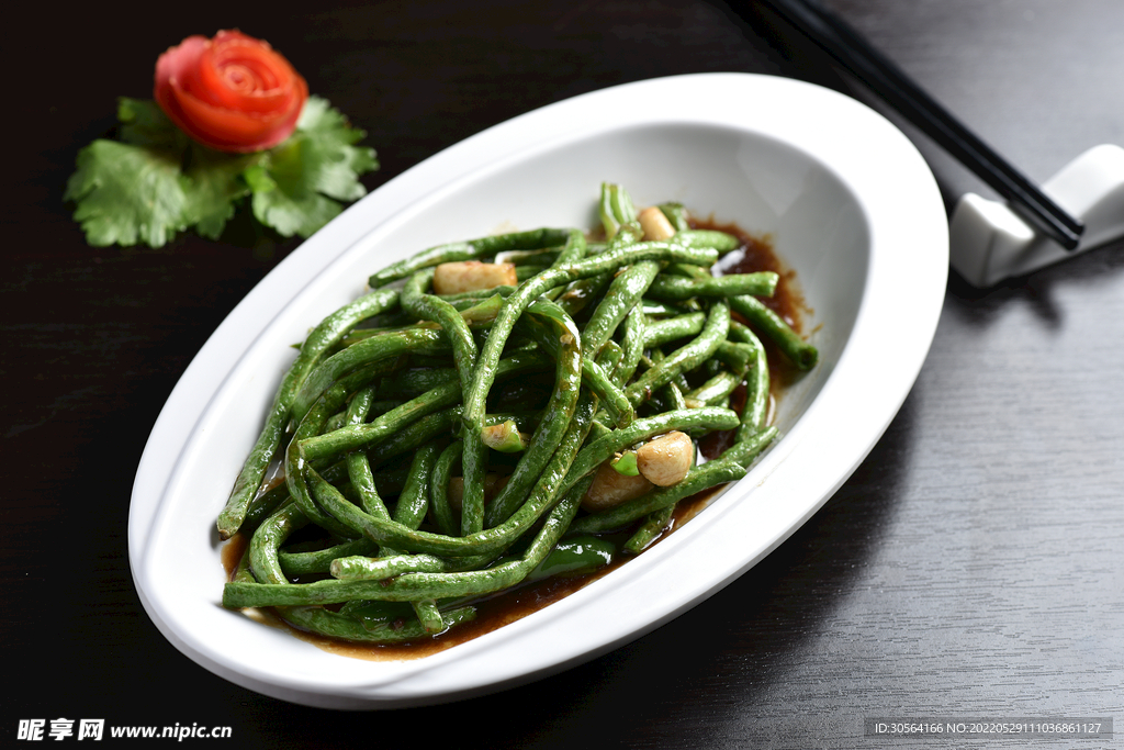 清炒四季豆美食