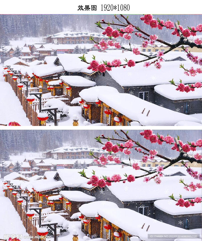 中国雪乡雪景下雪AVI视频